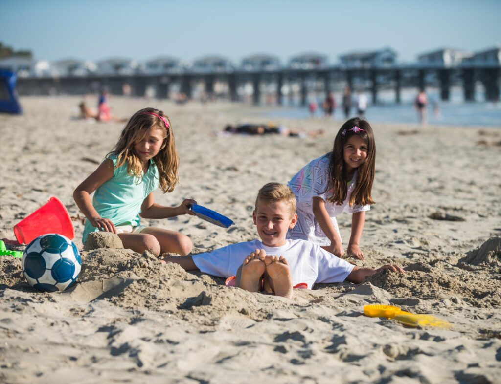 Kids playing in sand