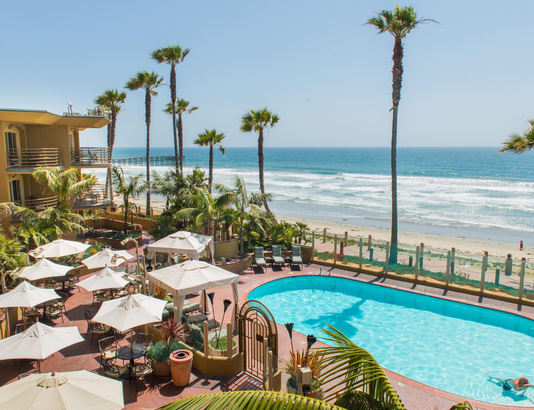 Pool and beach view