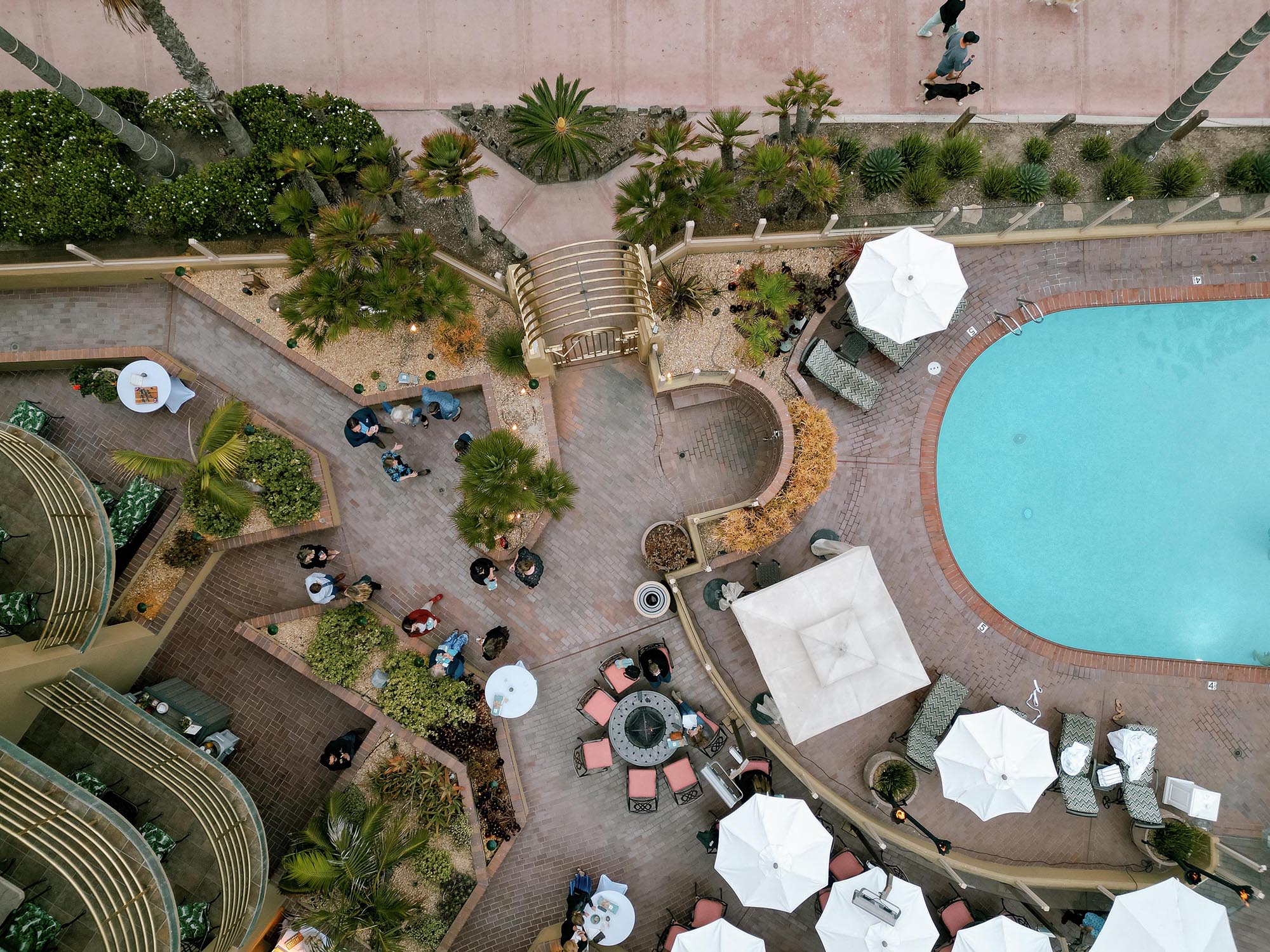 Aerial view of the pool