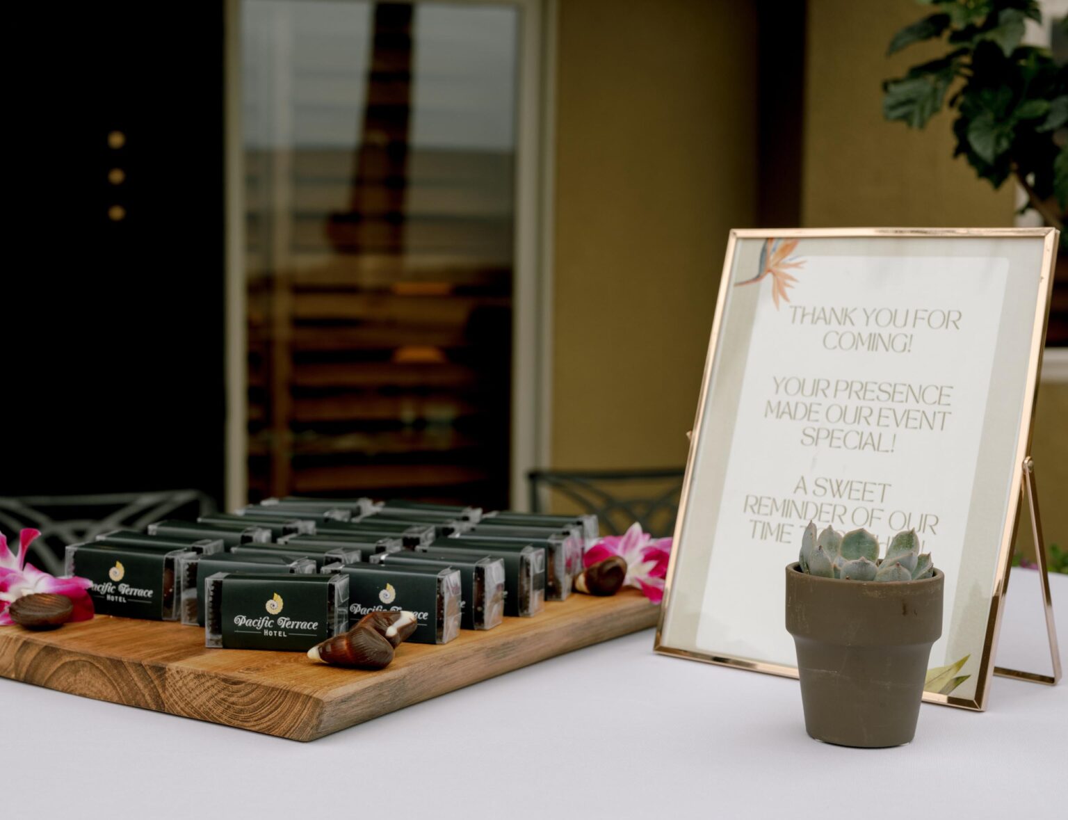 welcome gifts on a table