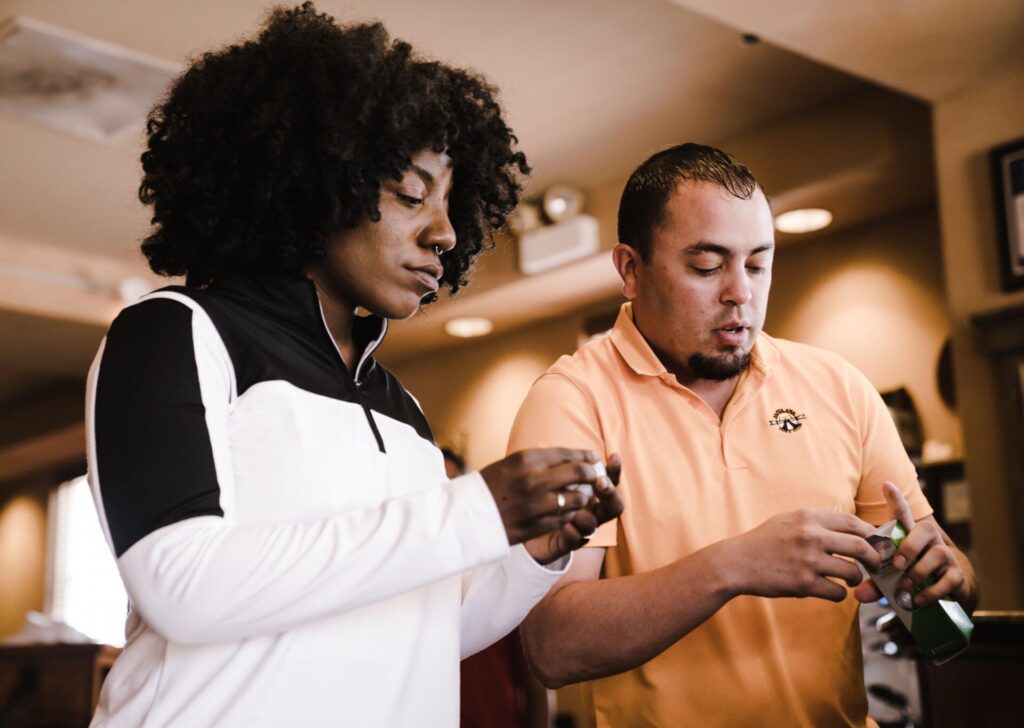 People interacting with a product