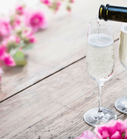 prosecco and flowers