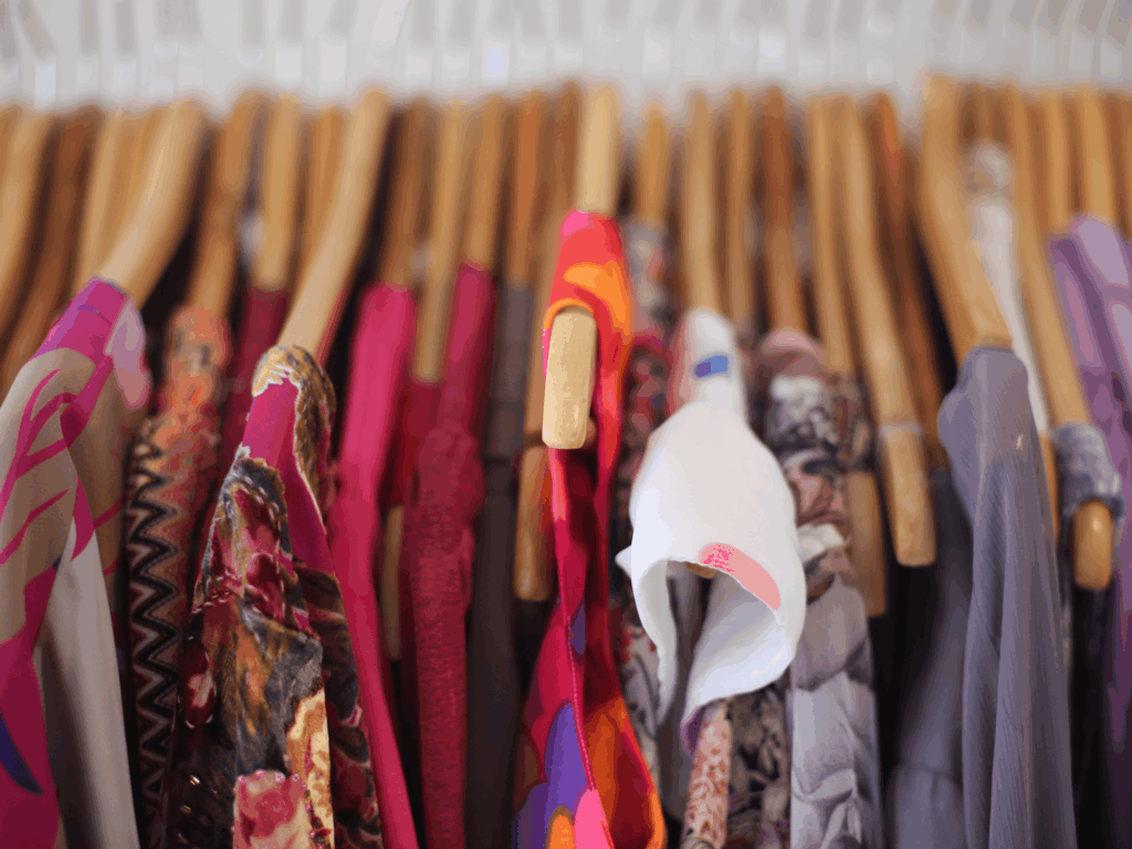 clothing on rack
