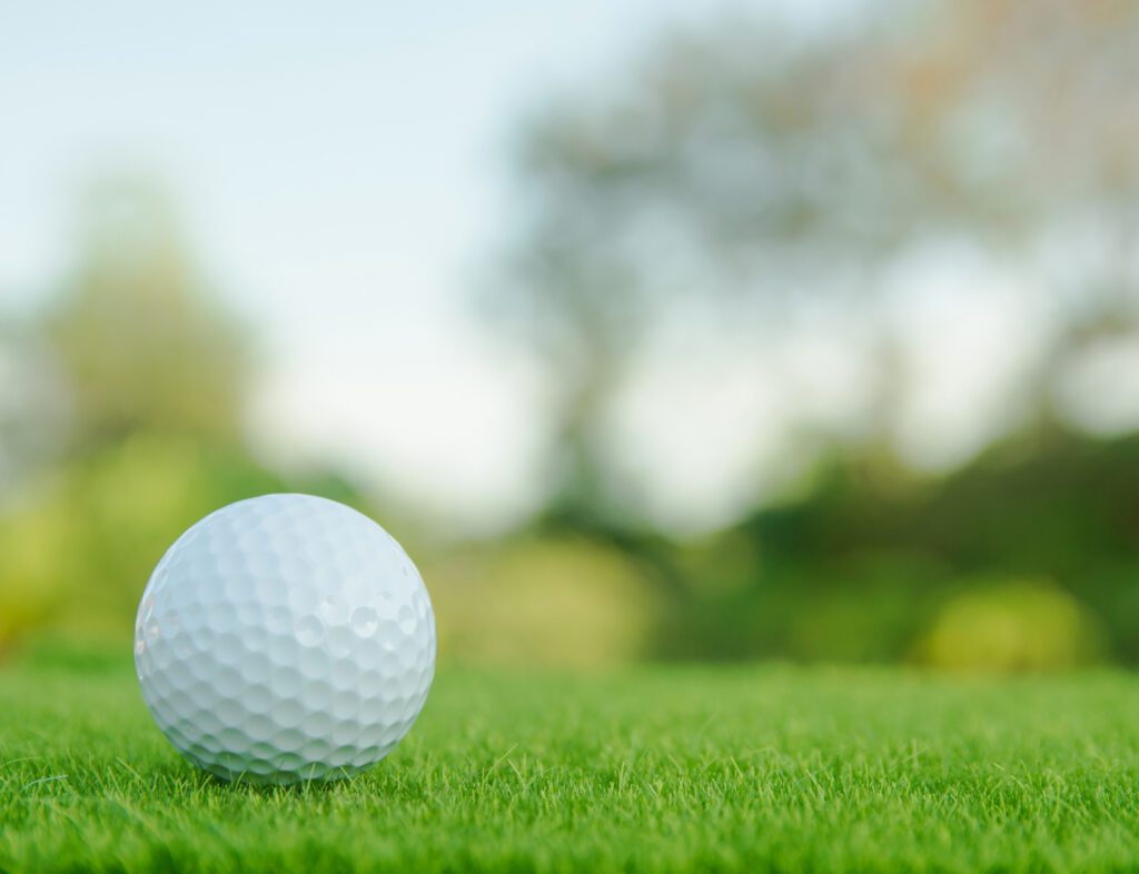 a golf ball on the green