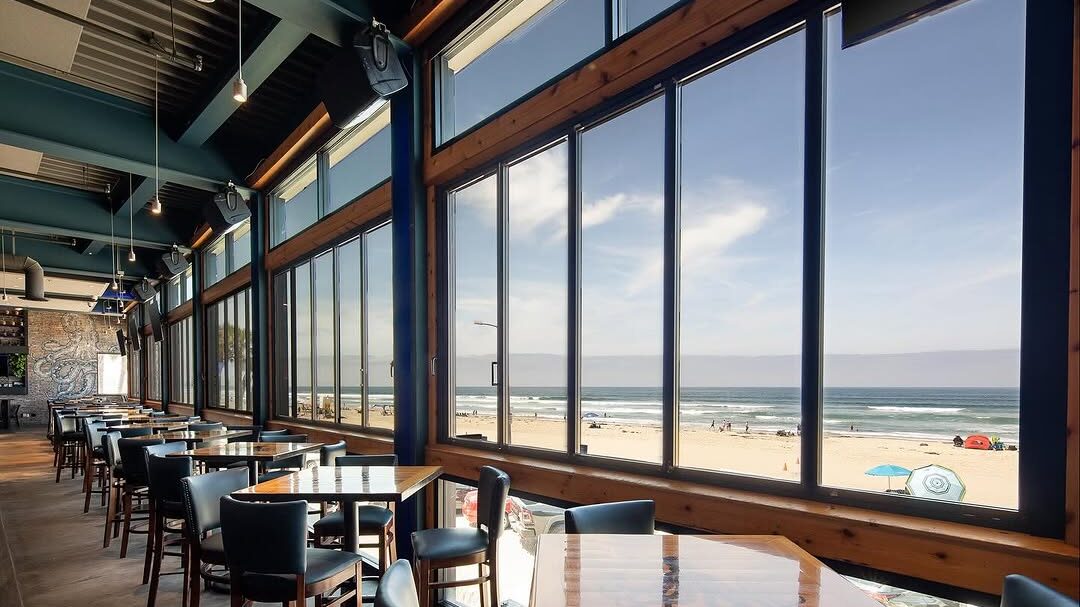 bar looking out towards ocean
