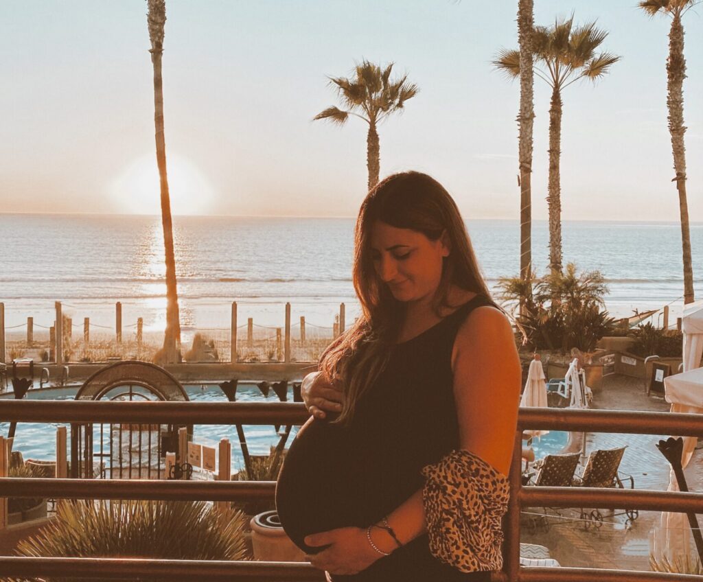 Woman standing on Balcony