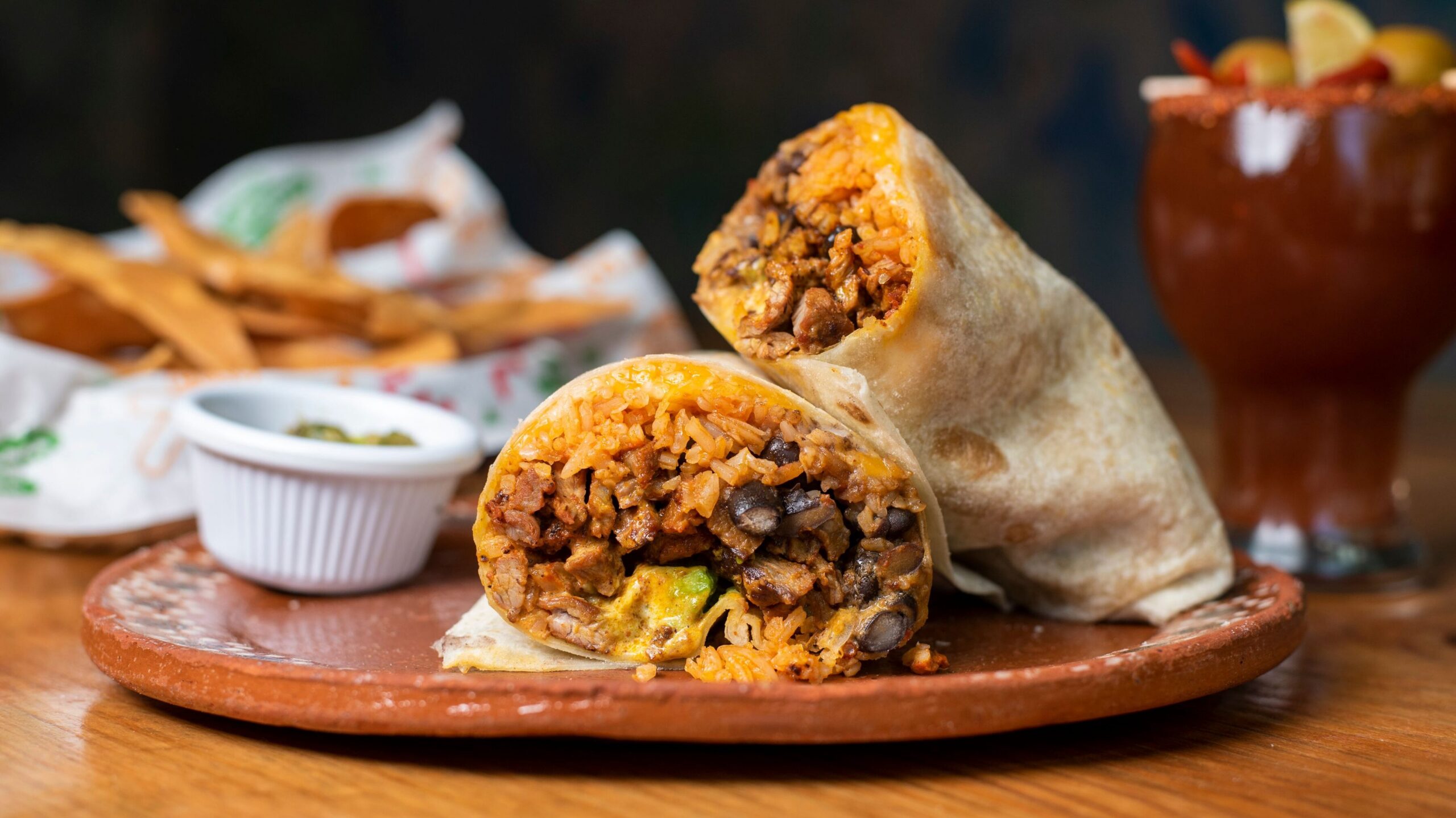 burrito on a table